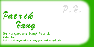 patrik hang business card